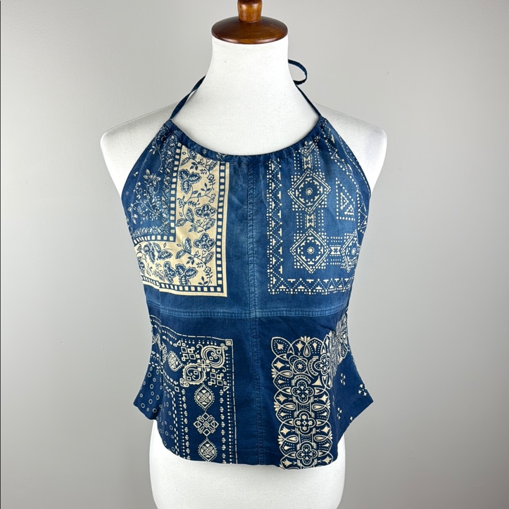 Polo Jeans Company-Ralph Lauren Blue Patterned Halter Top